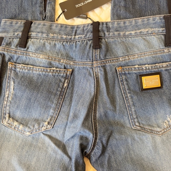 NWT Dolce & Gabbana Straight Leg Distressed Jeans Size 40 - Picture 10 of 14